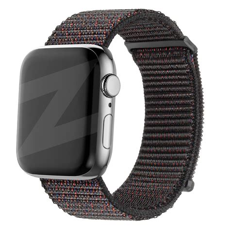 Apple Watch Nylon Loop Band Zwart Mix Smartwatchbanden Nl