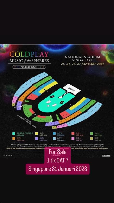 Coldplay Singapore Cat 7 31 January 2024 Tiket Voucher Tiket