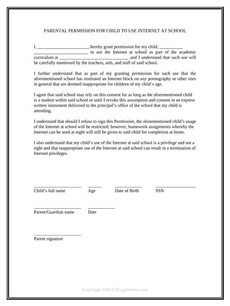 Parental Permission Fill Out Sign Online DocHub