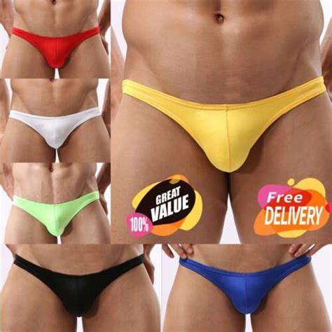 Men Sexy Swimsuit Low Waist Nylon Underwear Bikini Gay Bathing Suit String Ebay