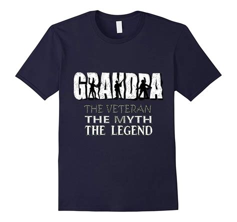 Mens Grandpa The Veteran The Myth The Legend Dad Grandfather Tee