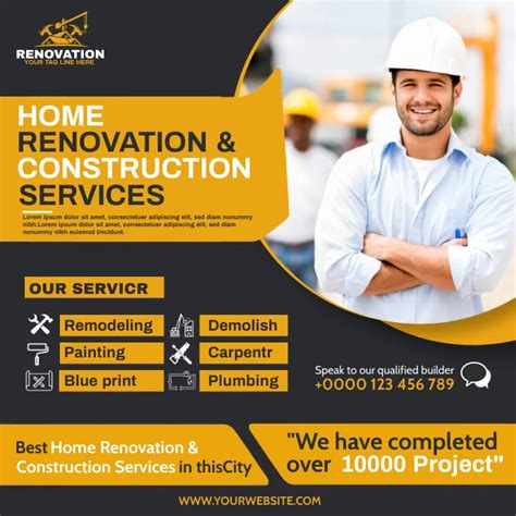 Copy Of Home Renovation And Constuction Services Flyer Postermywall