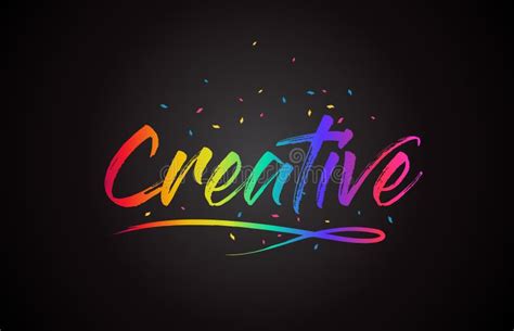 Creative Handwritten Word Text With Rainbow Colors And Vibrant Swoosh Stock Vector