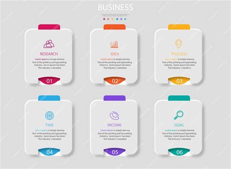 Premium Vector Infographic 6 Elements Step Box Graph Chart Diagram