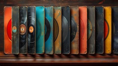 Premium Photo | A collection of classic vinyl records with vintage ...