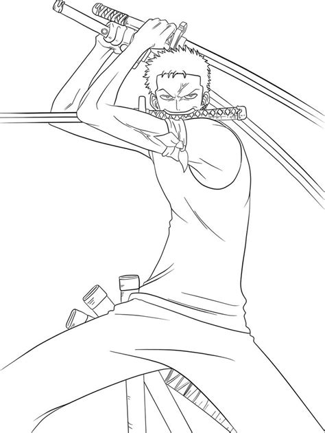 zoro - lineart by ElseWhereLand on DeviantArt