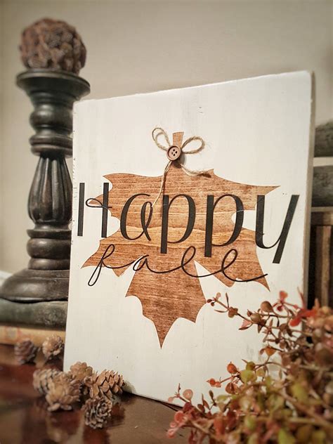 Fall Wooden Sign Happy Fall Sign Fall Farmhouse Signs Autumn Wood Signs