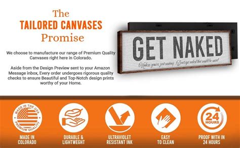 Amazon Tailored Canvases Get Naked Sign Large Canvas Wall Art