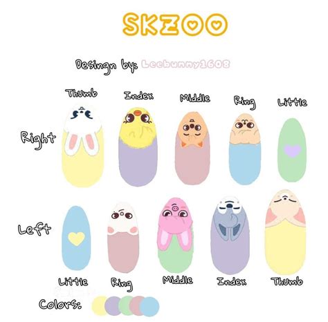 Skzoo Nails En 2021 Arte De Uñas Coreano Uñas Infantiles Diseños De