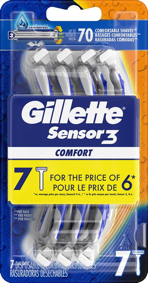 Gillette Sensor3 Comfort Mens Disposable Razors 7 Count Walmart