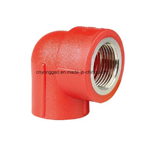 Era Plastic PP Thread Pipe Fitting Female Thread Elbow With Brass BSPT