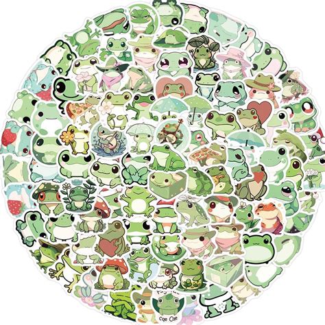 Frog Stickers Cute Frog Stickers Pack 50pcs Funimost