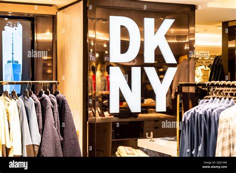 New York-based fashion house DKNY stall seen in a Macy's department ...