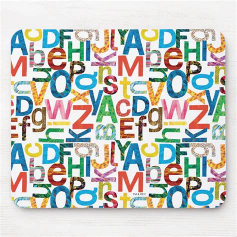 Eric Carle Alphabet Pattern Letters Mouse Pad Zazzle