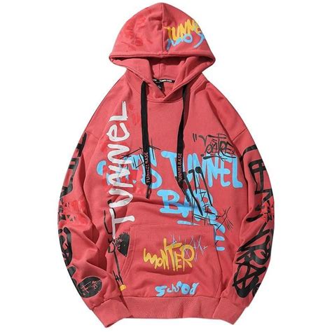 Hip Hop Graffiti Streetwear Hoodie Graffiti Clothing Hoodies Men