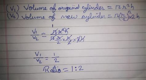 The Radius Of A Cylinder Is Halved And The Height Is Doubled What Is