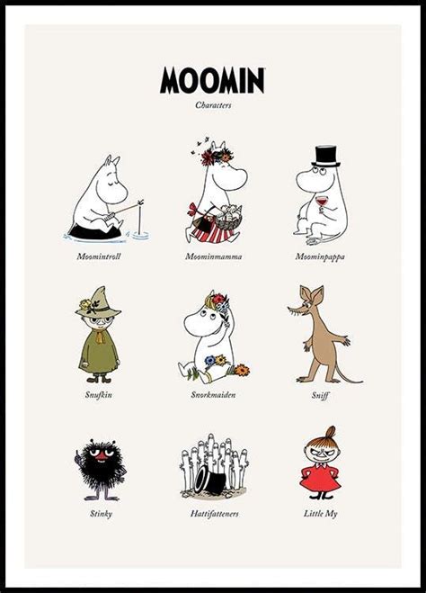 The Moomin Characters Are Depicted In This Cartoon Character Poster