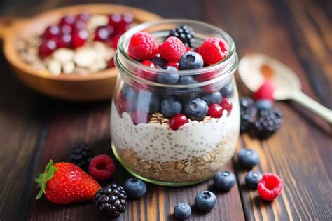 Premium AI Image | Overnight Oats Healthy Snacks Food