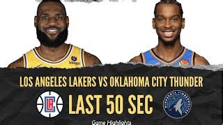 Los Angeles Lakers Vs Oklahoma City Thunder Final