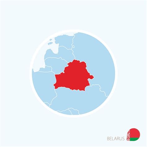 Premium Vector Map Icon Of Belarus Blue Map Of Europe With