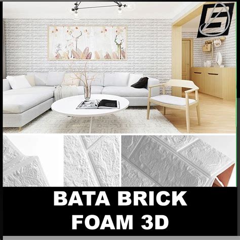 Jual TERMURAH Wallpaper Dingding 3D Foam Motif Batu Bata 70 X 77 CM