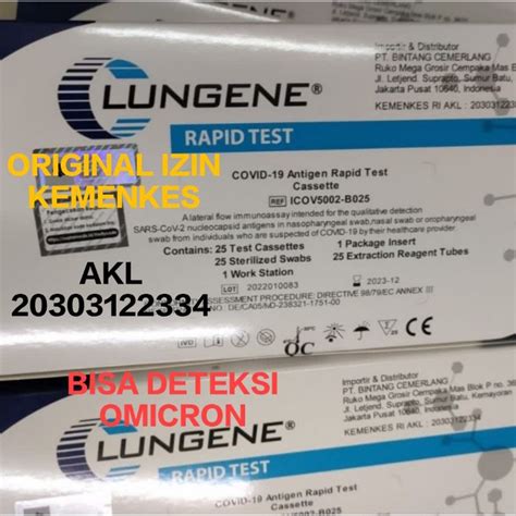 Jual Lungene Swab Antigen Box Biru AKL Omicron Clungene Kemkes Ori Box