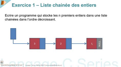 Lc Series Listes Chainees Exercice Liste Chain E D Entiers