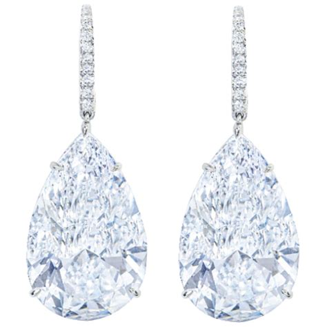 Carat Gia Certified Pear Cut Diamond Drop Earrings For Sale At Stdibs