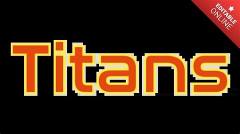 Titans Effetto Giallo Sci Generatore Di Effetti Di Testo