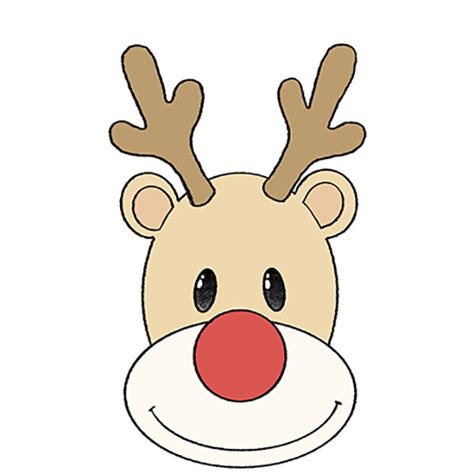 How To Draw Rudolph Face Easy Drawing Tutorial For Kids