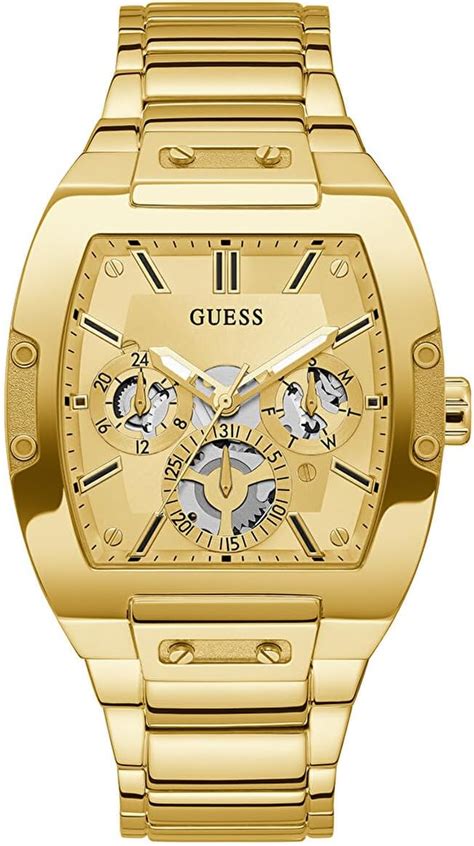 Amazon Guess Men S Mm Watch Gold Tone Strap Champagne Dial