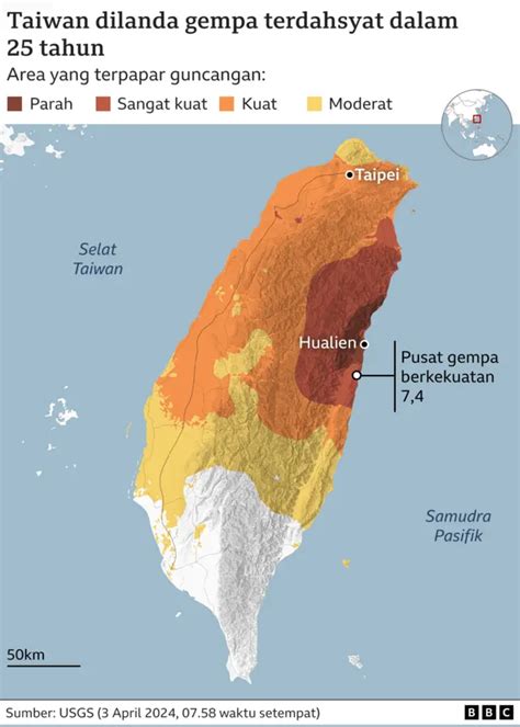 Gempa Bumi Terkuat Dalam 25 Tahun Guncang Taiwan WNI Di Hualien