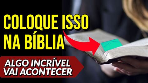 COLOQUE ISSO NA BÍBLIA E VEJA O QUE ACONTECE YouTube