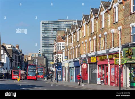 double decker bus buses red traffic shops shopping  south cro  res