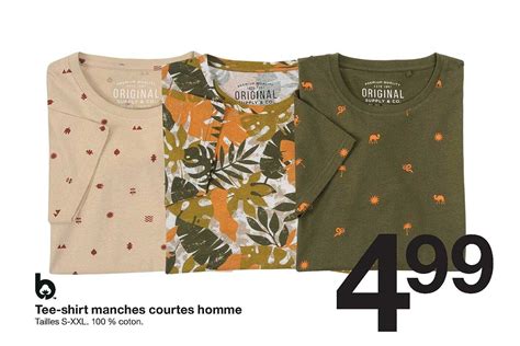 Promo Tee Shirt Manches Courtes Homme Chez Zeeman Icatalogue Fr