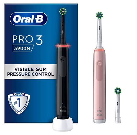 Oral B Elektrische Tandenborstel Pro 3 3900N Zwart Roze 2 Handvatten