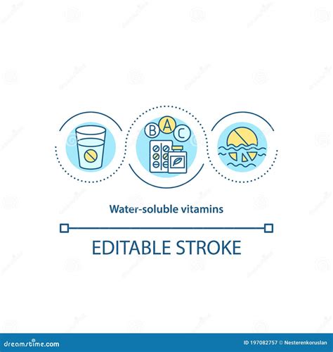 Water Soluble Vitamins Set Vitamins Of Group B Chemical Molecular