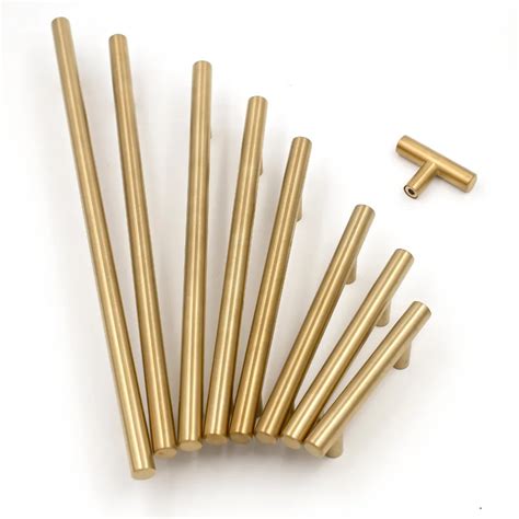 goldenwarm Gold Cabinet Knobs Cabinet Hardware 10 Pack Brushed Brass Drawer Pulls Kitchen ...