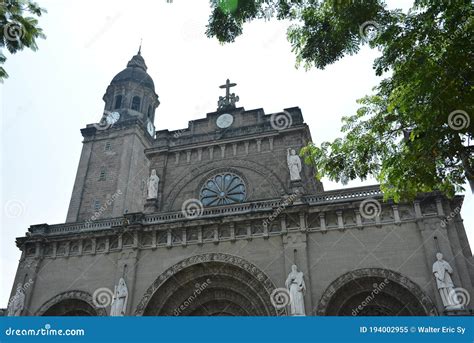 Manila Cathedral Church Facade At Intramuros In Manila Philippines