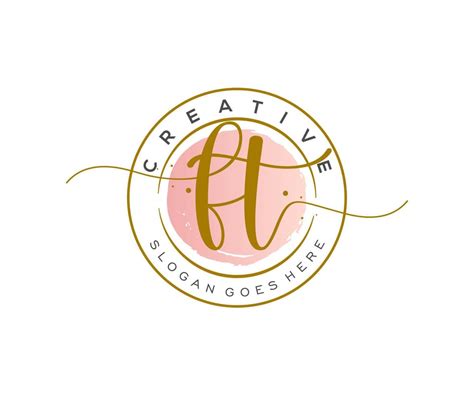 monograma de belleza del logotipo femenino ft inicial y diseño de