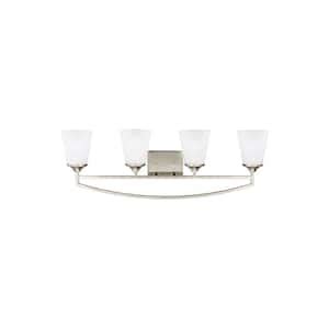 Hampton Bay Regan 29 13 In 4 Light Brushed Nickel Bathroom Vanity