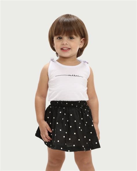 Conjunto Infantil Para Menina Blusa E Saia Loja Miniatura