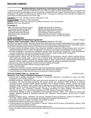 C Mukund Kamdar Resume Rel P Pdf