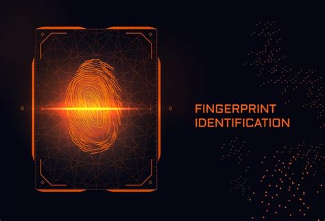 Premium Vector Fingerprint Identification Orange Interface Vector