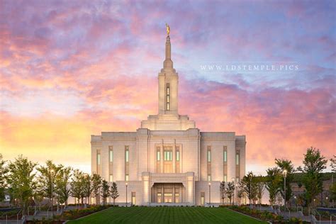 Pocatello Temple Pastel Skies - LDS Temple Pictures