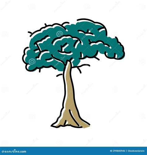 Kapok Tree Jungle Amazon Color Icon Vector Illustration Stock