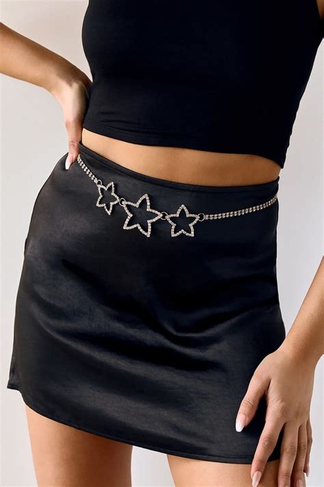 Cute Silver Rhinestone Belt Star Belt Rhinestone Belt Lulus