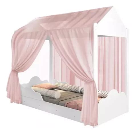 Cama Infantil Casinha Nuvem Voal Rosa Mercadolivre