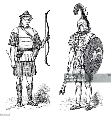 Light Infantry Soldier In The Roman Army Stock Illustration Download