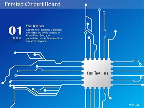 0814 Printed Circuit Board PCB With CPU Chip Icon For Chip Design EDA ...